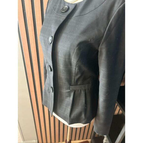 Banana republic blazer black and blue size 0 form sitting stylish work attire - Picture 3 of 8